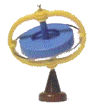 a toy gyroscope on a string